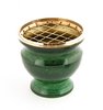 Green Enamel - Brass vessel with net insert height 7.5 cm