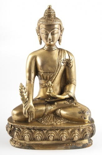 Mudra der Lehre 1,7 kg Messing Buddha zweifarbig 20 cm ca