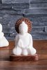 Buddha out of alabaster and wood approx. 16 cm
