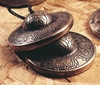 Cymbals with dragon motiv engraved
